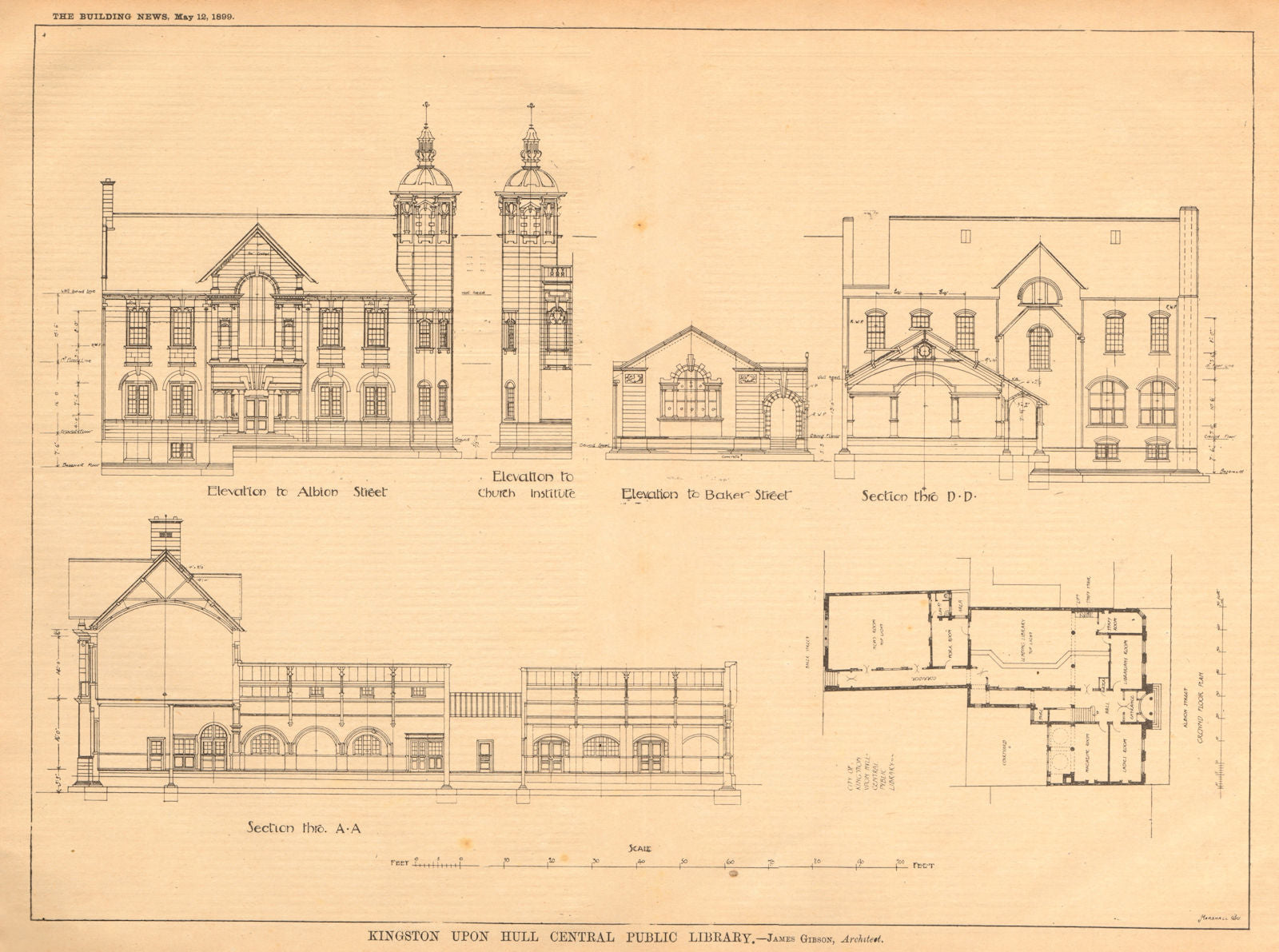 Kingston Upon Hull Central Public Library. James Gibson Architect Albion St 1899